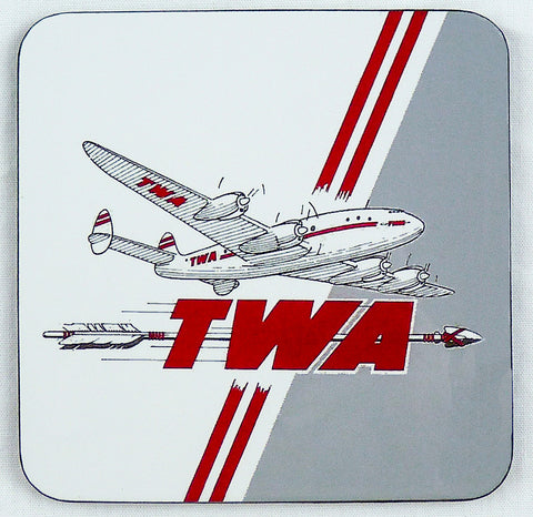 TWA Connie Ticket Jacket Square Coaster