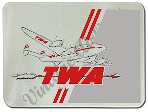 TWA 1947 Connie Ticket Jacket Cover Glass Cutting Board