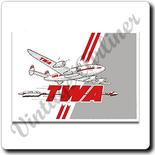 TWA 1947 Ticket Jacket Cover Square Coaster