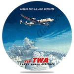 TWA 1950's European Travel Poster Cover Round Coaster