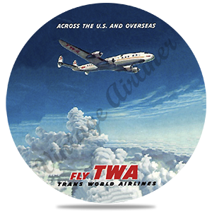 TWA 1950's European Travel Poster Cover Round Coaster