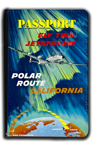 TWA 1950's Polar Route Passport Case