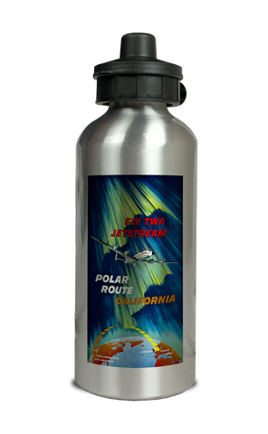 TWA 1950's Polar Route Cover Aluminum Water Bottle