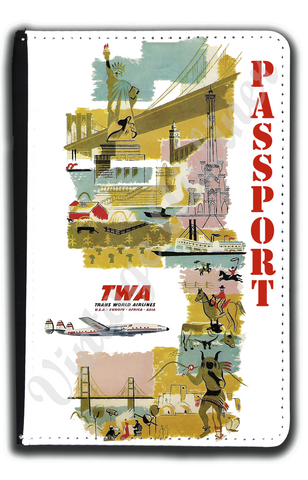 TWA 1950's Travel Images Passport Case