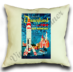 TWA Disneyland Poster Linen Pillow Case Cover