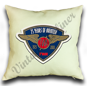 TWA 75 Years of Aviation Linen Pillow Case Cover