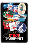 TWA Travel Sticker Collage Passport Case