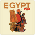 TWA Egypt Travel Poster Bag Square Coaster