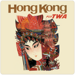 TWA Hong Kong Travel Poster Square Coaster