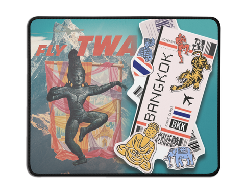 TWA Ticket To Bangkok Collage Mousepad