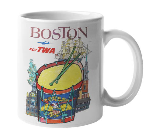 TWA Boston Vintage Art Coffee Mug