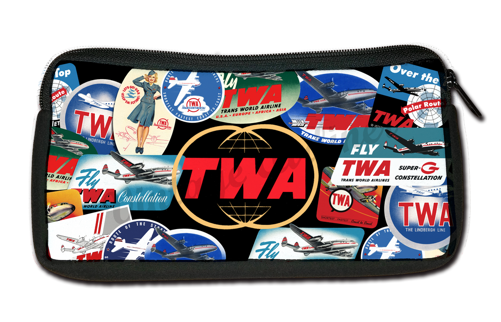 Twa Sticker TWA Travel Sticker Collage Pouch – Airline Employee Shop