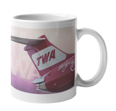 TWA Vintage Livery In Pink Sky Coffee Mug