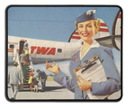 TWA Vintage Flight Attendant Mousepad