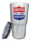 United Airlines 1940's Bag Sticker Tumbler