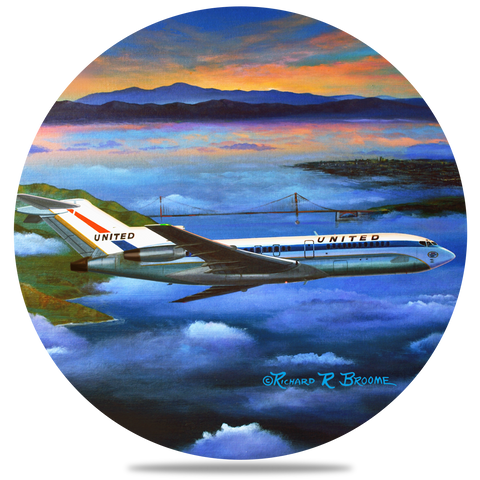 United Airlines 727 Round Coaster by Rick Broome