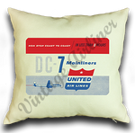 United Airlines DC-7 Bag Sticker Linen Pillow Case Cover
