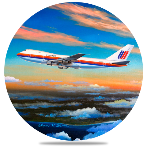United Airlines 747 Round Coaster by Rick Broome