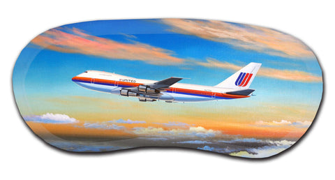 United Airlines 747 by Rick Broome Sleep Mask