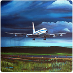 United Airlines 7202 Square Coaster by Rick Broome