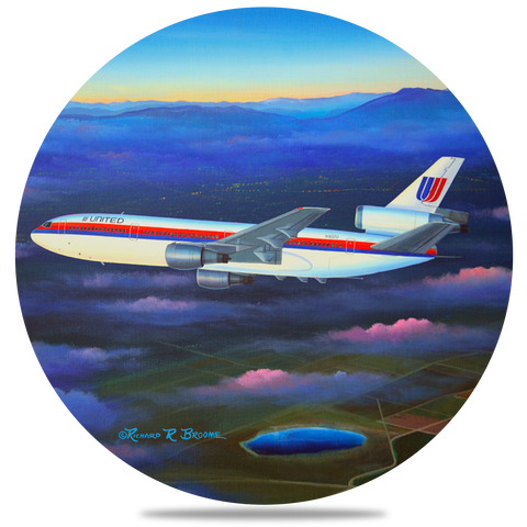 United Airlines DC10 Round Coaster by Rick Broome