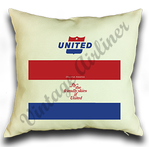 United Airlines Friendly Skies Cover Linen Pillow Case Cover