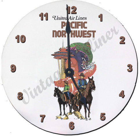 United Airlines Pacific Northwest Wall Clock