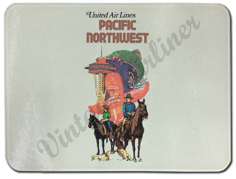 United Airlines Pacific Northwest Glass Cutting Board