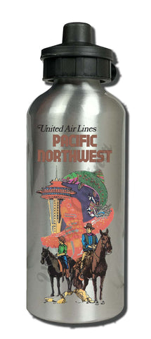 United Airlines Pacific Northwest Aluminum Water Bottle