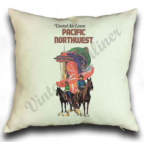 United Airlines Pacific Northwest Pillow Case Cover