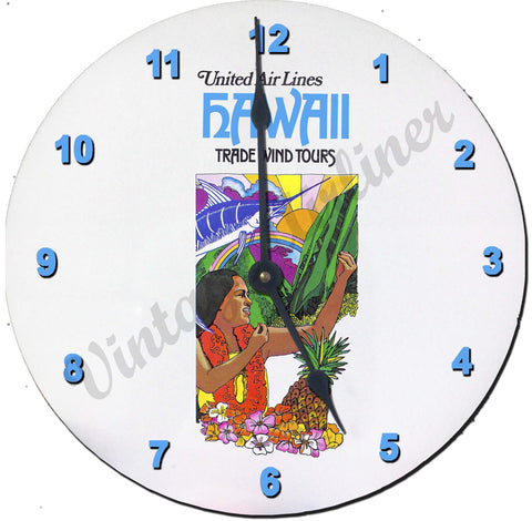 United Airlines Hawaii Wall Clock