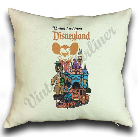 United Airlines Disneyland Pillow Case Cover