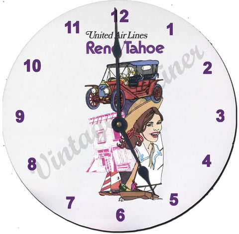 United Airlines Reno/Tahoe Wall Clock