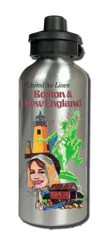 United Airlines Boston & New England Aluminum Water Bottle