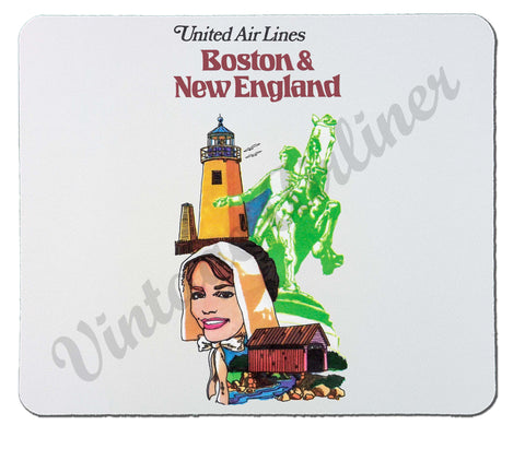 United Airlines Boston & New England Mousepad