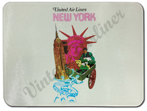 United Airlines New York Glass Cutting Board