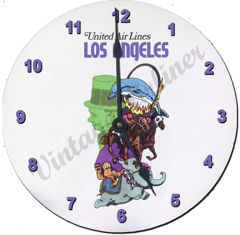 United Airlines Los Angeles Wall Clock