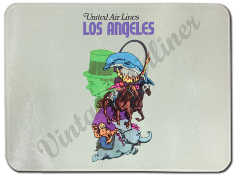 United Airlines Los Angeles Glass Cutting Board