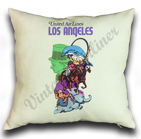 United Airlines Los Angeles Pillow Case Cover