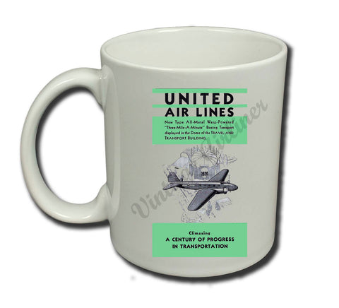 United Airlines "Three-Mile-A-Minute" Coffee Mug
