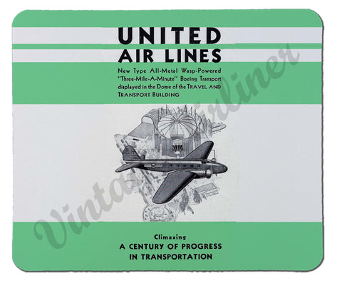 United Airlines "Three-Mile-A-Minute" Mousepad