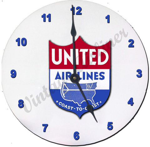 United Airlines Coast-To-Coast Wall Clock