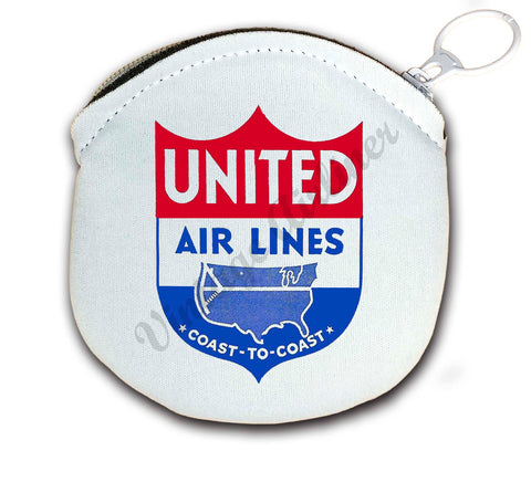 United Airlines Coast To Coast Round Coin Purse