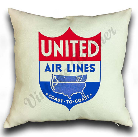 United Airlines Coast To Coast Pillow Case Cover