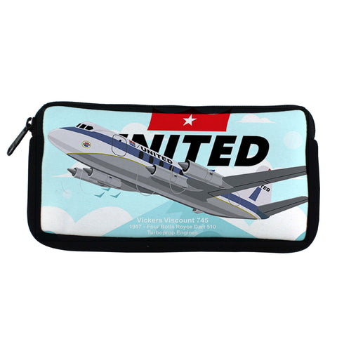 Vickers Viscount 745 United Airlines Travel Pouch