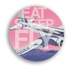 United B 247D Eat Sleep Fly Round Coaster