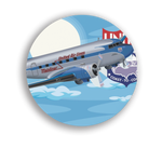 United DC-3 Round Coaster