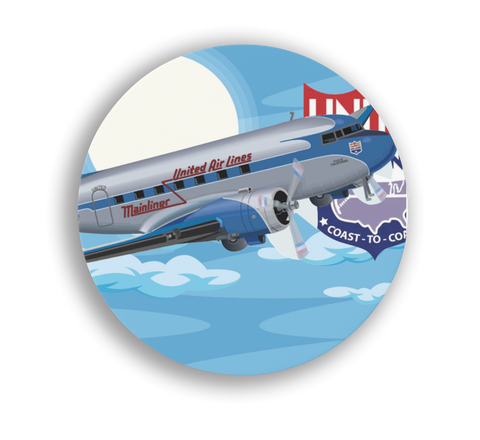 United DC-3 Round Coaster