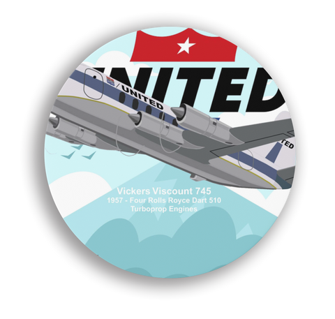 United Vickers Viscount 745 Round Coaster
