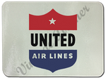 United Airlines 1940's Logo Glass Cutting Board